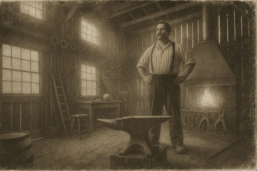 Historical photograph accompanying the story of Big Henry Shoaf